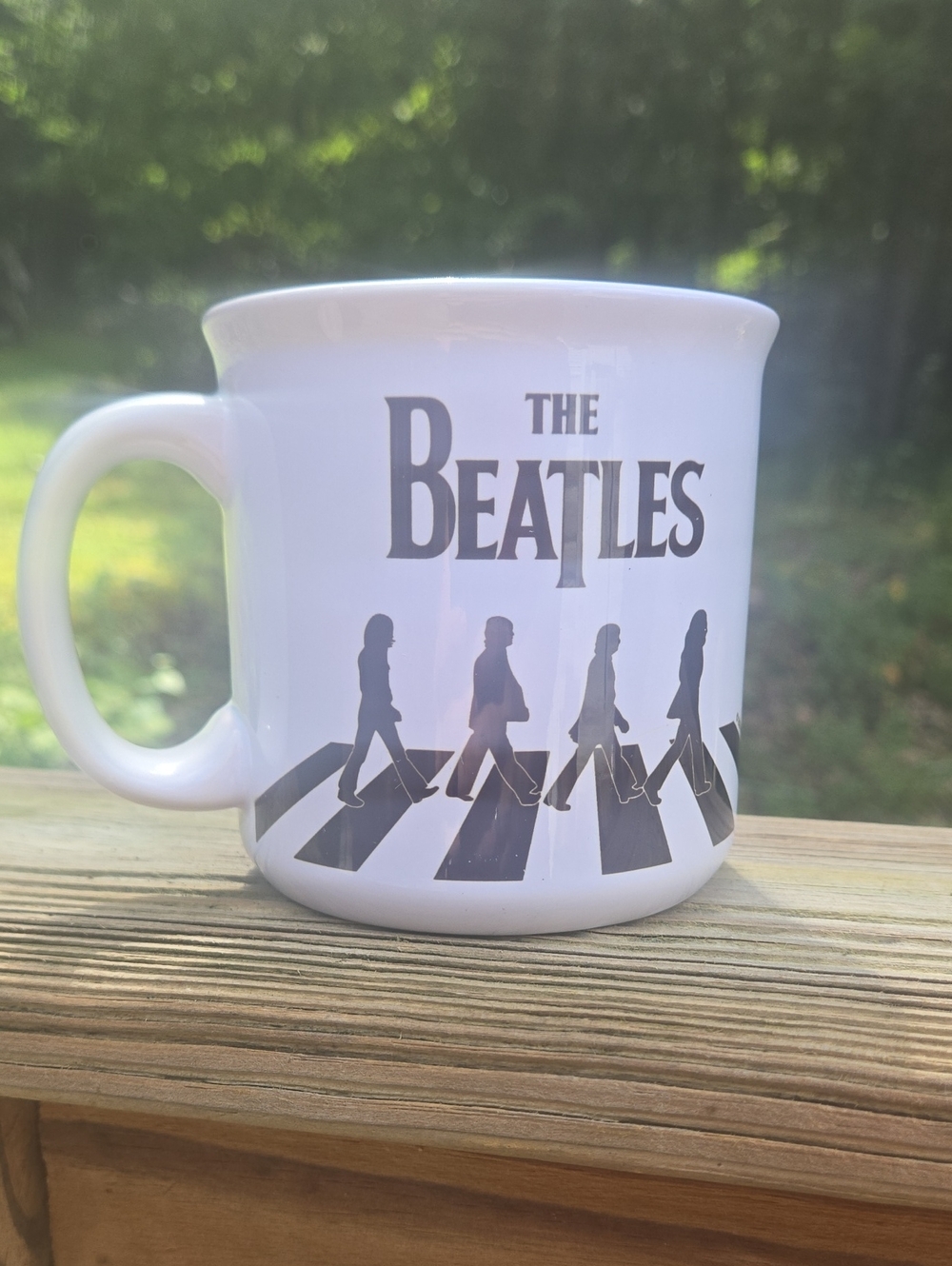 The Beatles White Abbey Road Logo Coffee Mug